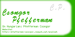 csongor pfefferman business card